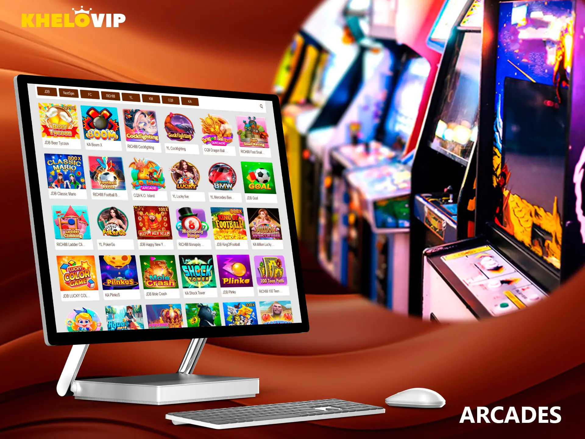 Arcade entertainment is available to every player who has opened an account with Khelo VIP