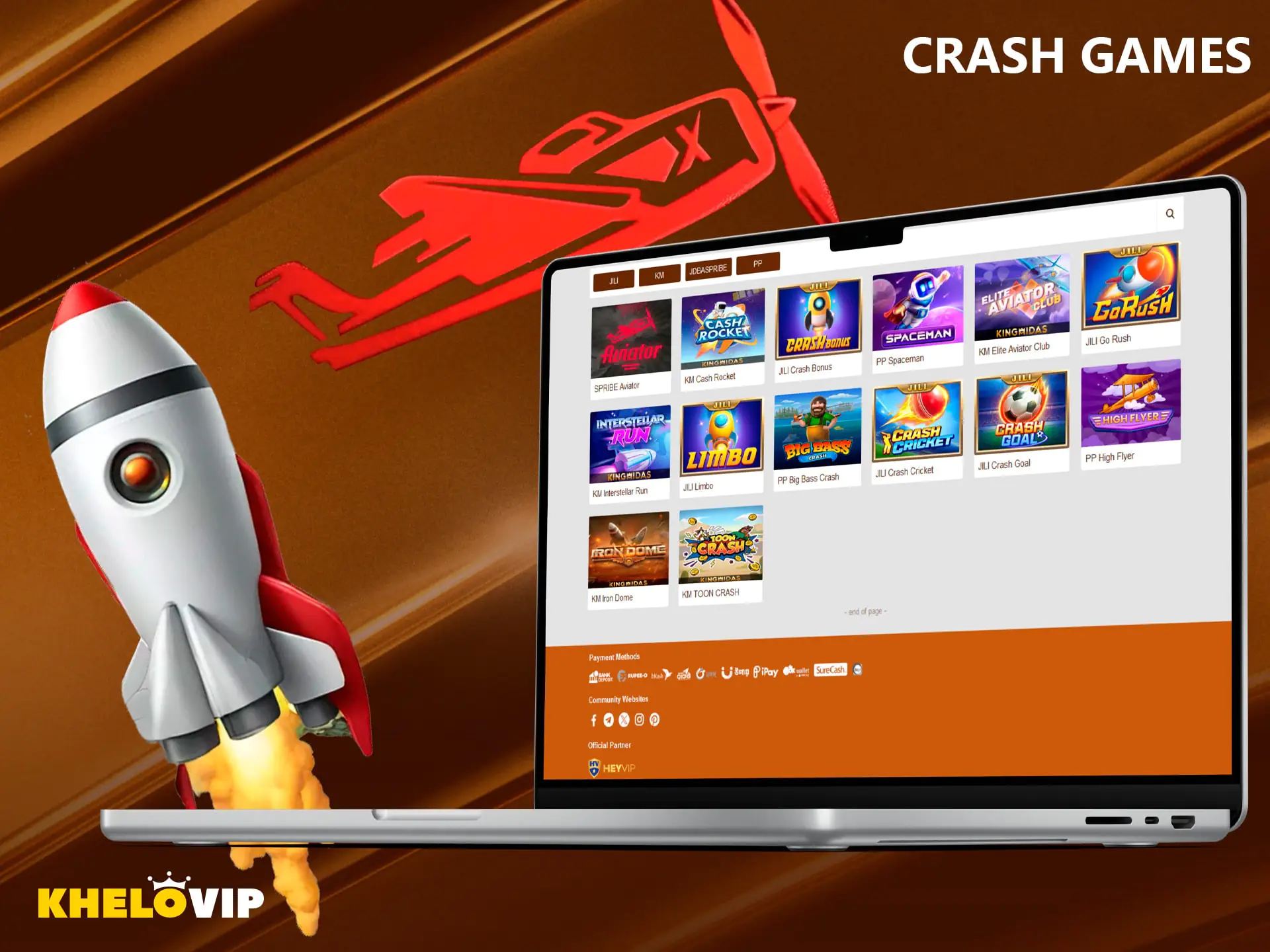 From Aviator to Dice, the best Crash Games are available to you on the KheloVIP platform