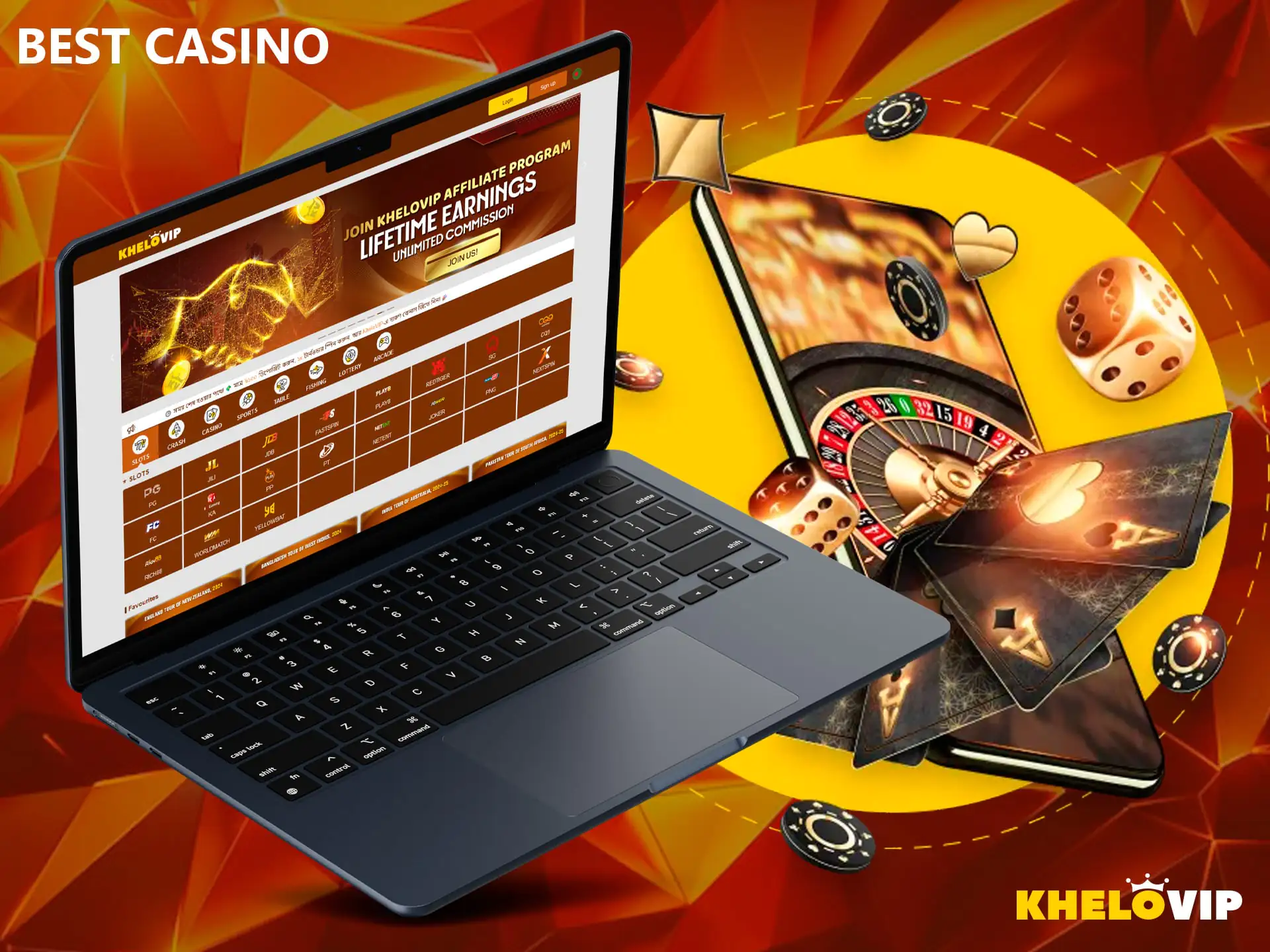 Start playing with KheloVIP to get access to the best casino games and sporting events