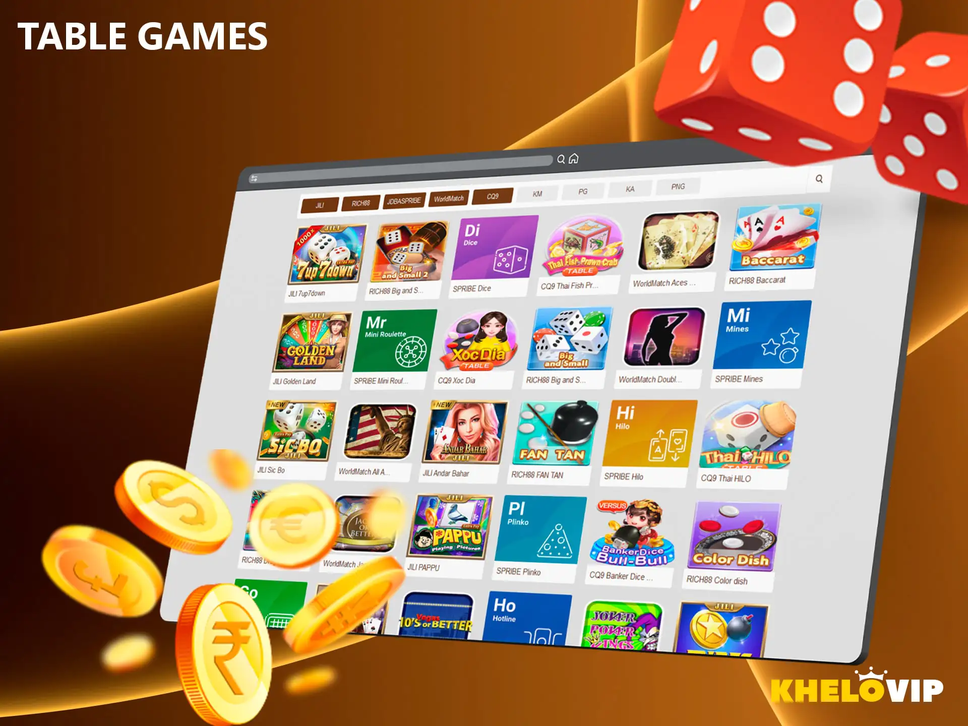 Choose the most sought-after Table Games you can find and start placing your bets